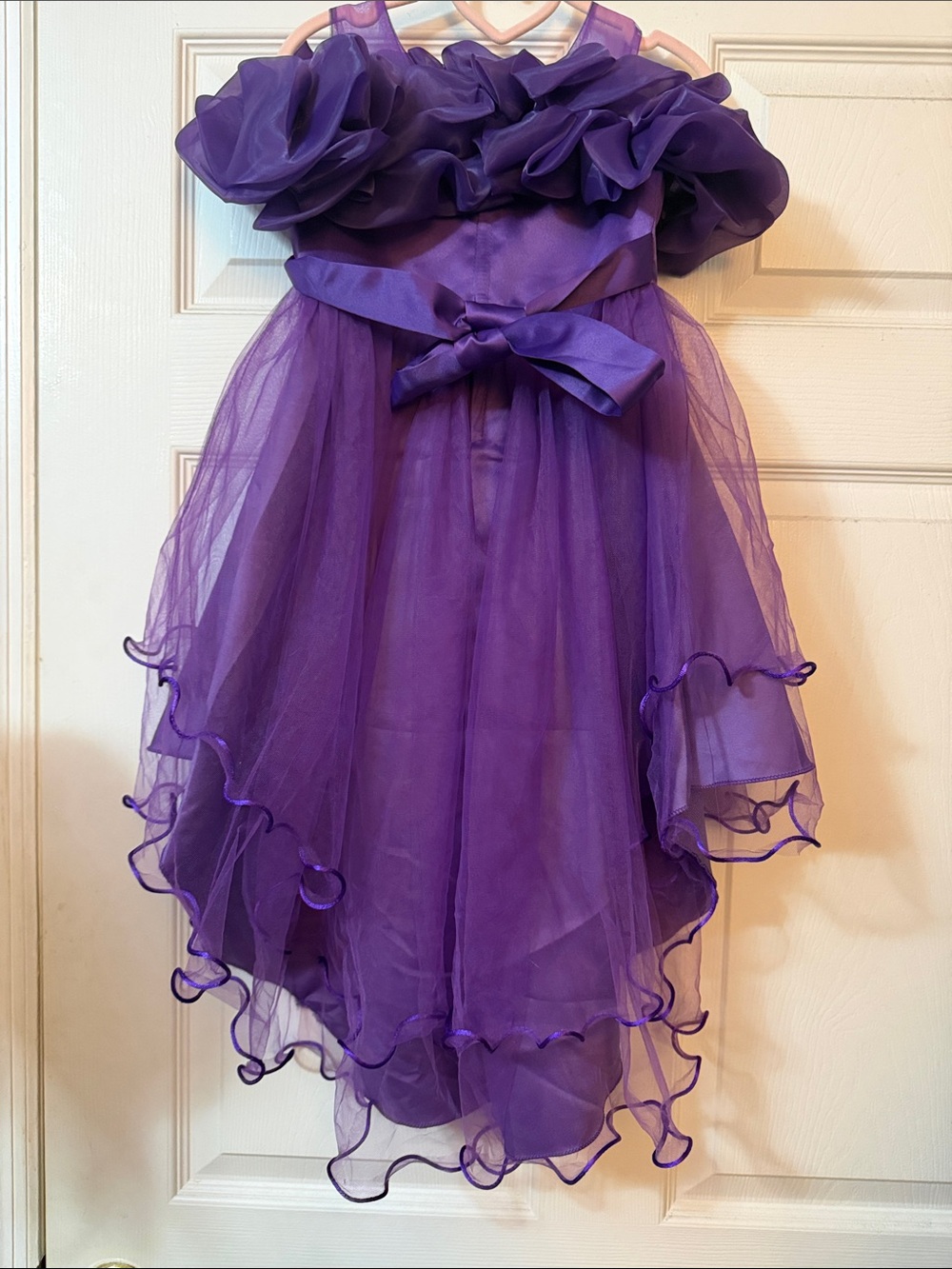 Purple Ruffled High-Low Party Dress - Picture 2 of 3